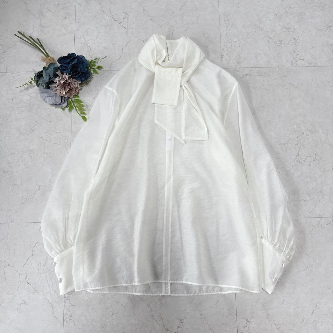 極美品⭐︎ESTNATION 3.3万　ボウタイ ブラウス　ホワイト　セレモニー