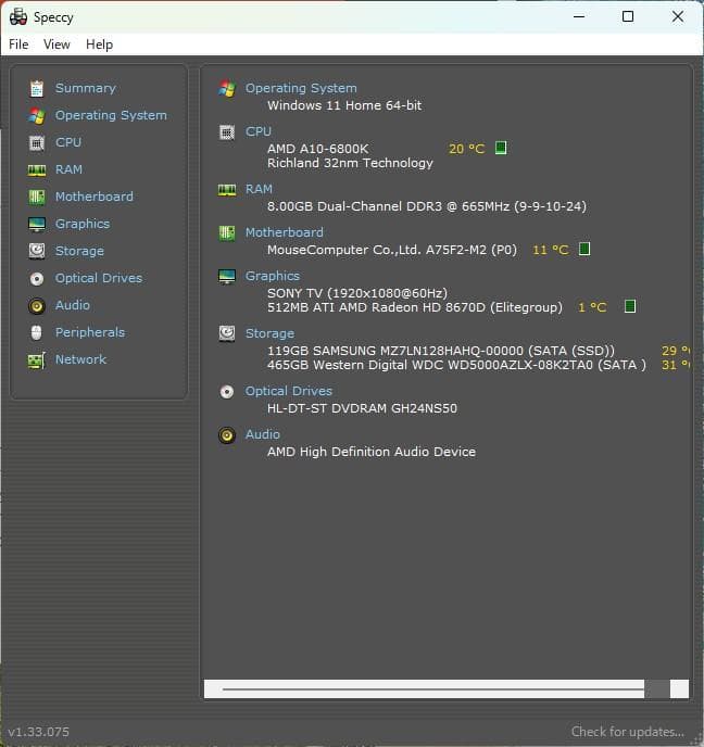 デスクトップPC A10-6800K　SSD　HDD　WIN11最新24H2