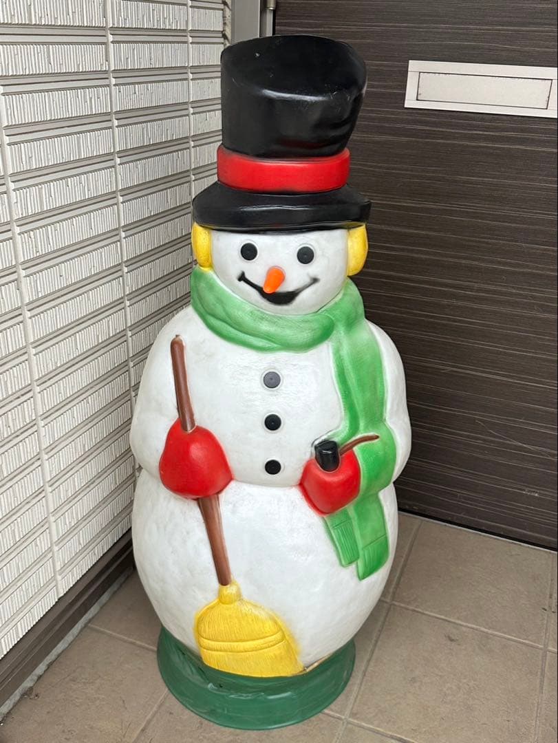 スノーマンwithブルーム グリーンマフラー クリスマスドームライト