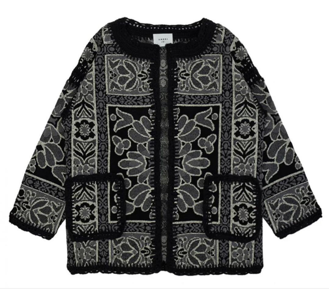 新品Ameri vintage RUG PATTERN KNIT JACKET