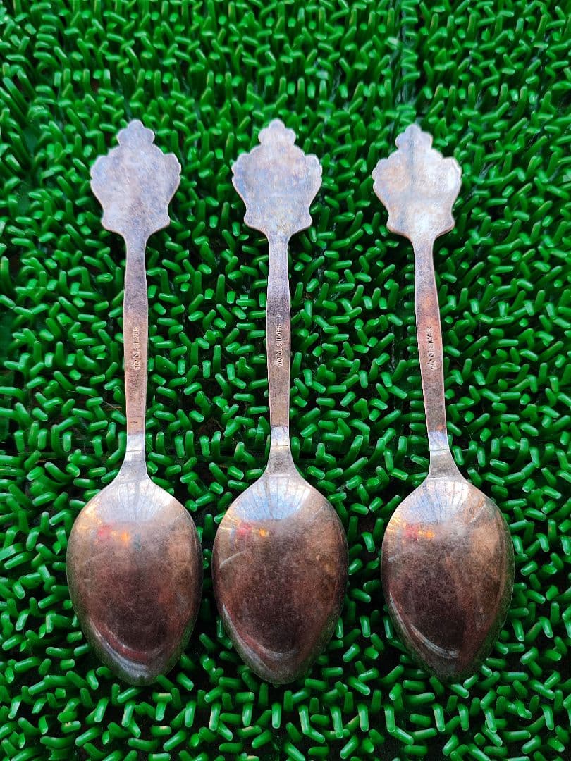 銀製スプーンセット 青白エナメル