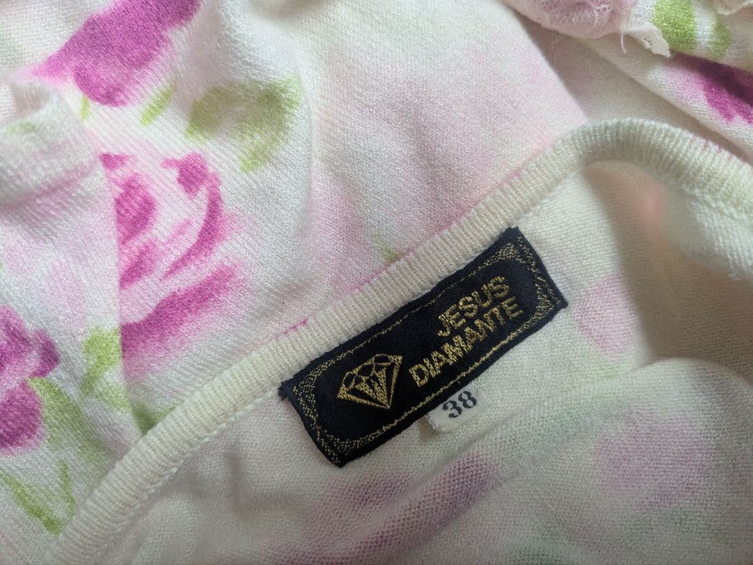 ジーザスディアマンテ★フリル・リボン★ぼかし薔薇 バラ フラワー★キャミソール