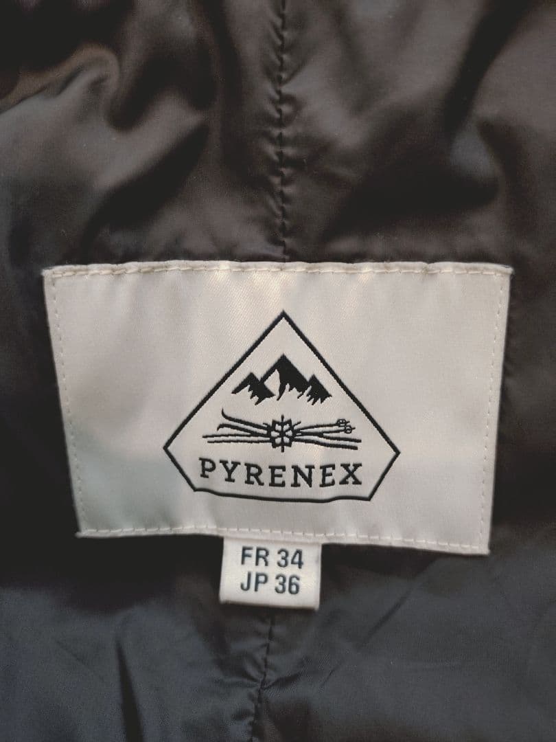 ピレネックス　　　　　　　　　グルノーブルダウンコート　ブラック36ファーあり