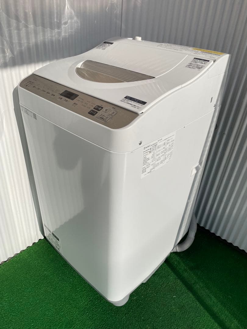 914 シャープ 5.5kg洗濯乾燥機 熱乾燥搭載 穴なし槽 黒カビ抑制 清潔