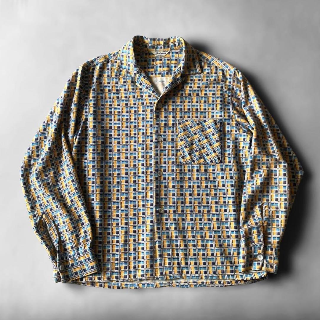 50s 60s プリントネル プリネル シャツ