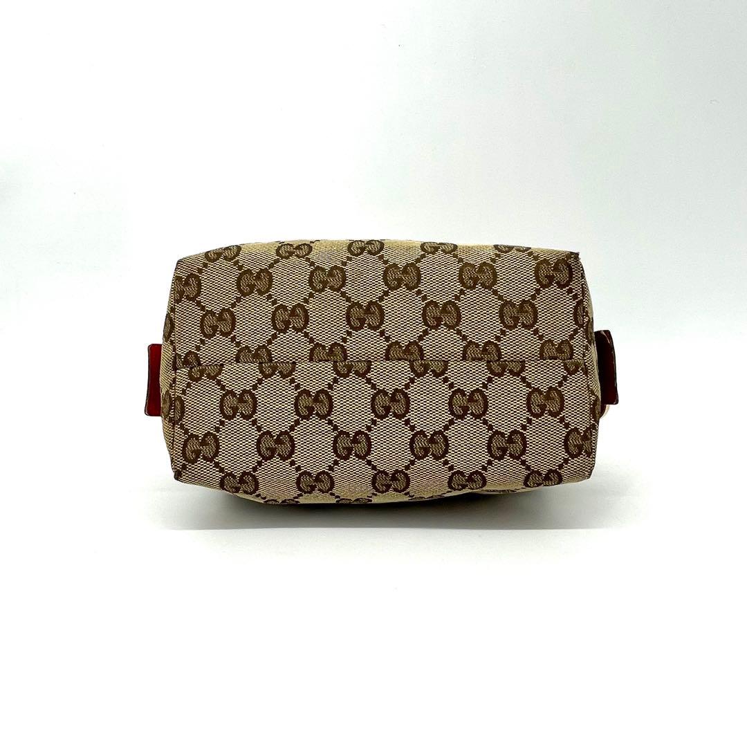 グッチ✨GGキャンバス 化粧ポーチ ミニチャーム付 バニティバッグ レッド 箱付