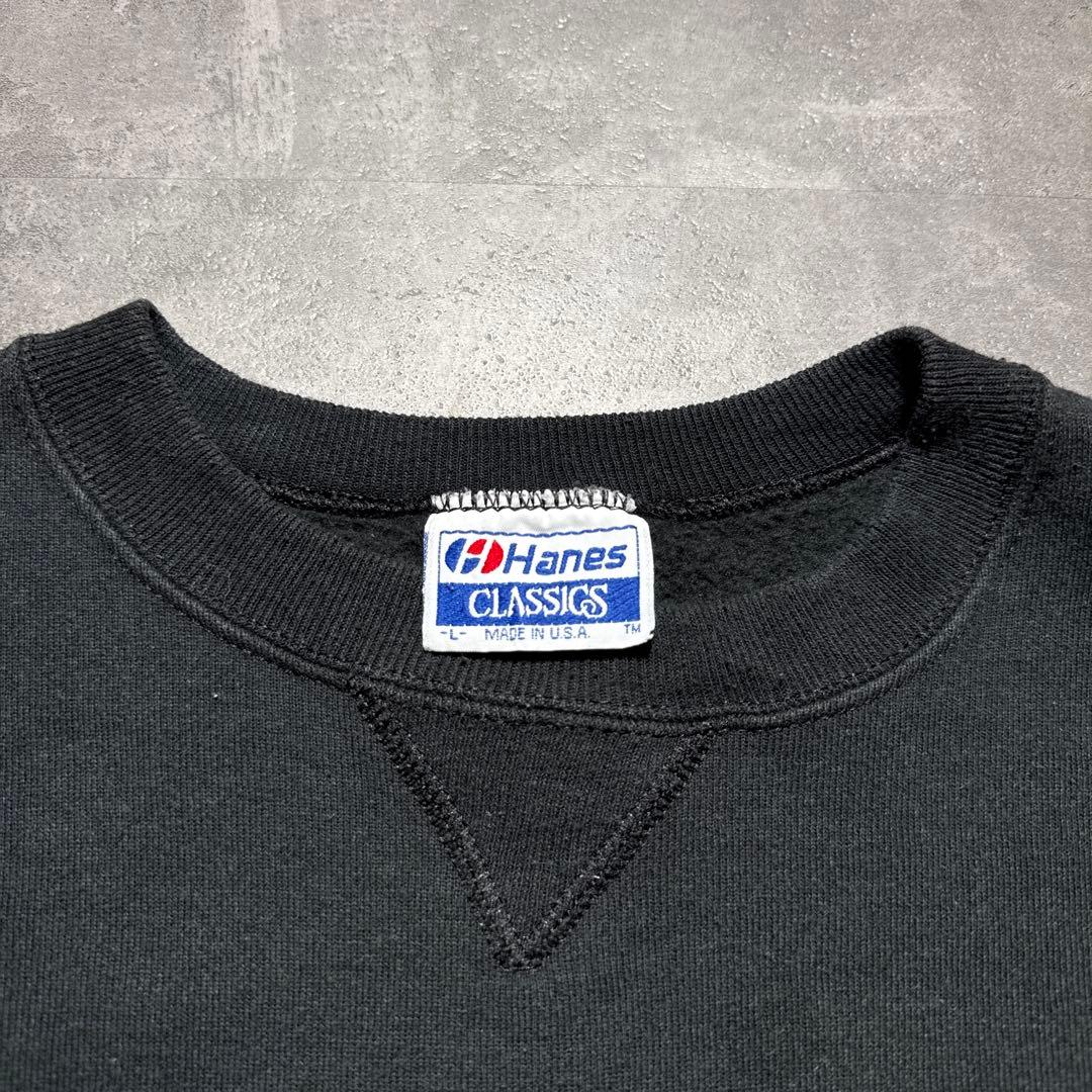 R*1様 90s ヴィンテージ ブラックスウェットLサイズ USA製Hanesボ