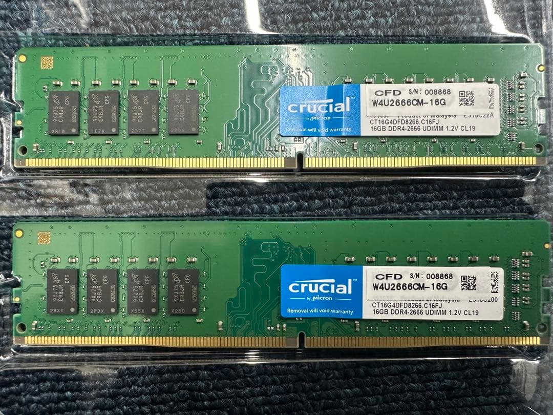 crucial DDR4 8GB 16GB メモリ4枚セット
