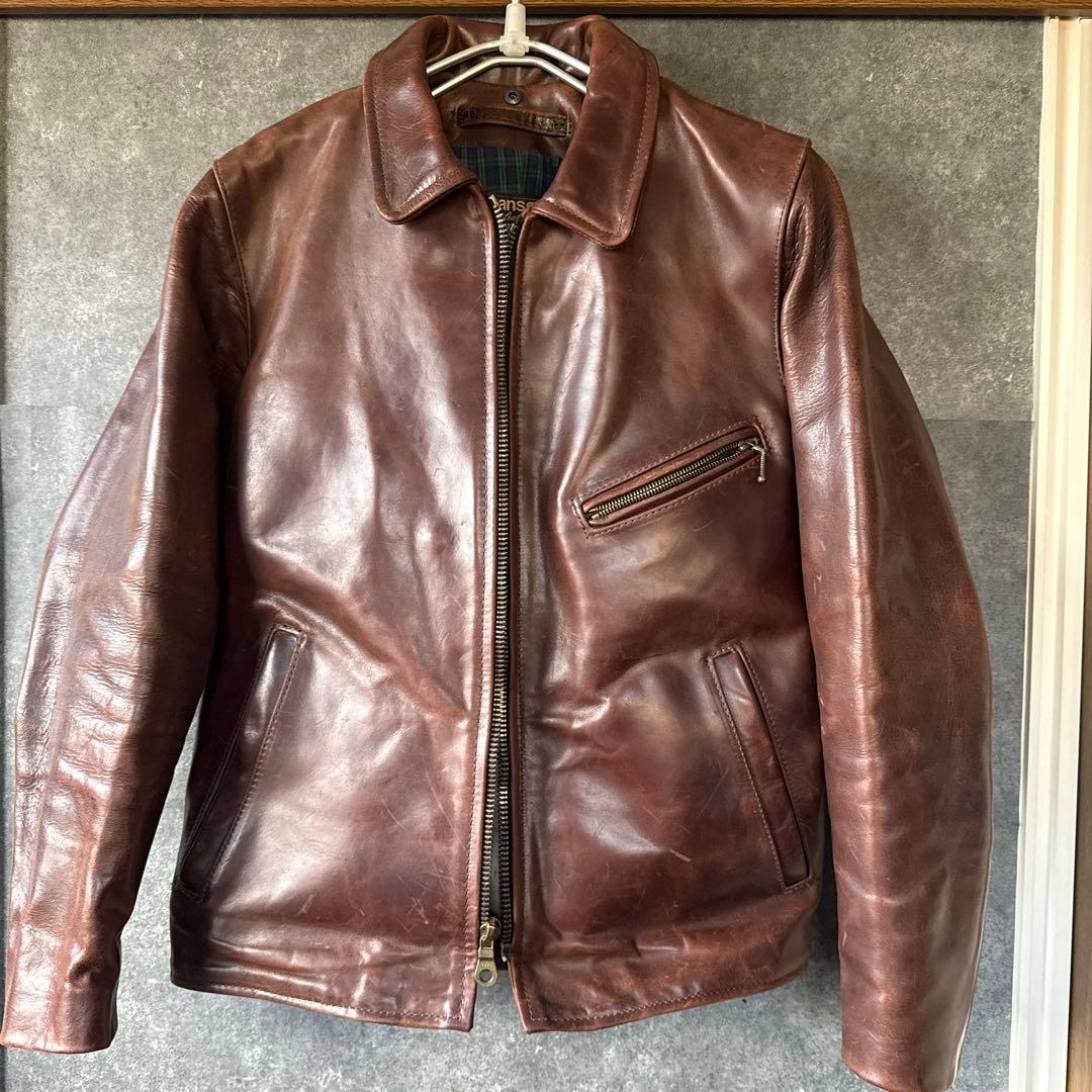 VANSON ENF ホースハイドシングルライダースジャケット 34