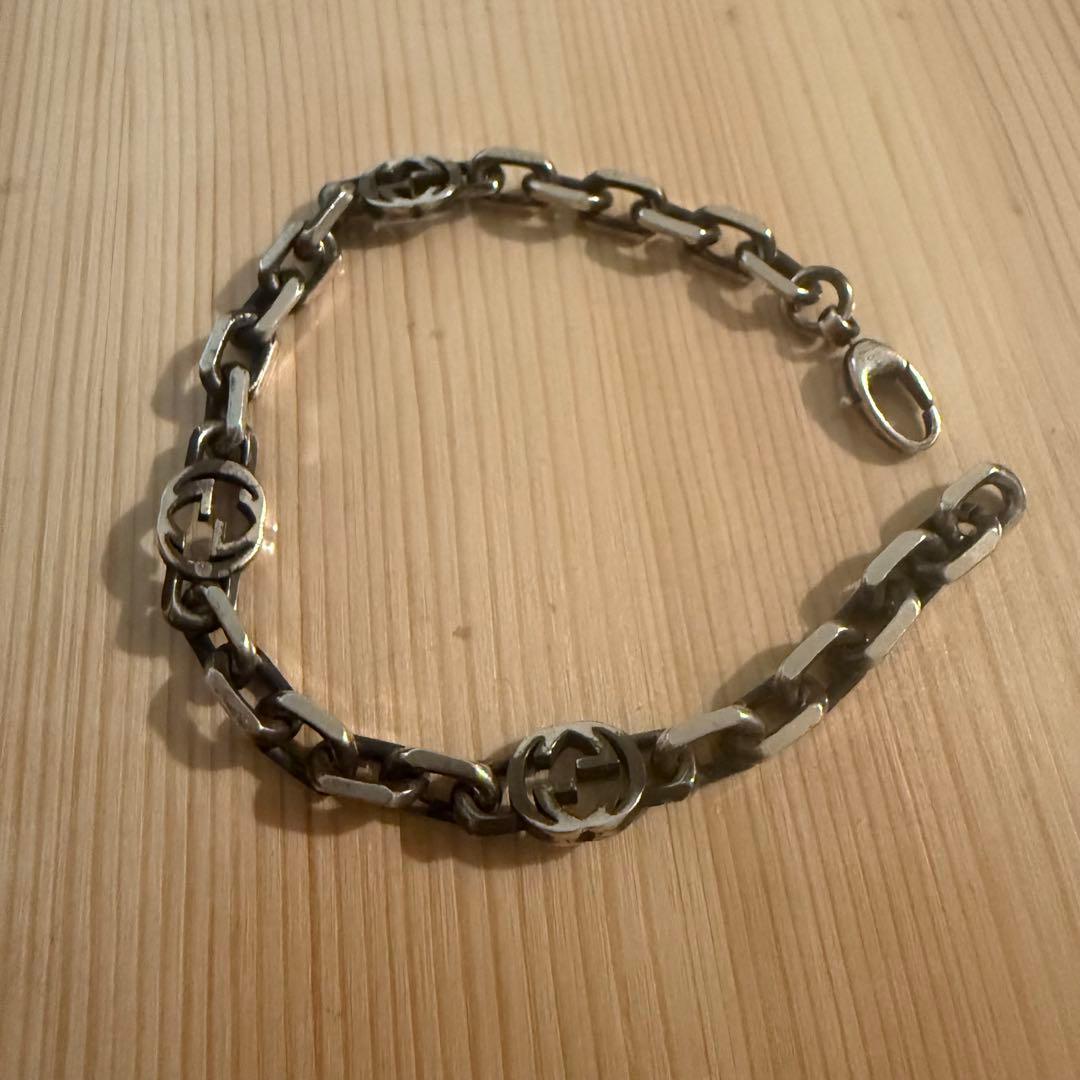 GUCCI インターロッキングG チェーンブレスレット シルバー 18cm