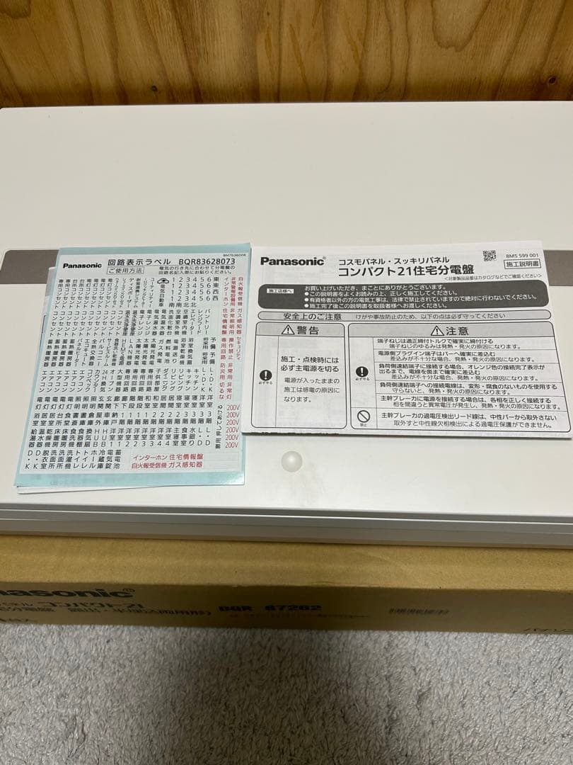 Panasonic 分電盤 BQR87262【未使用・元箱あり・即発送】