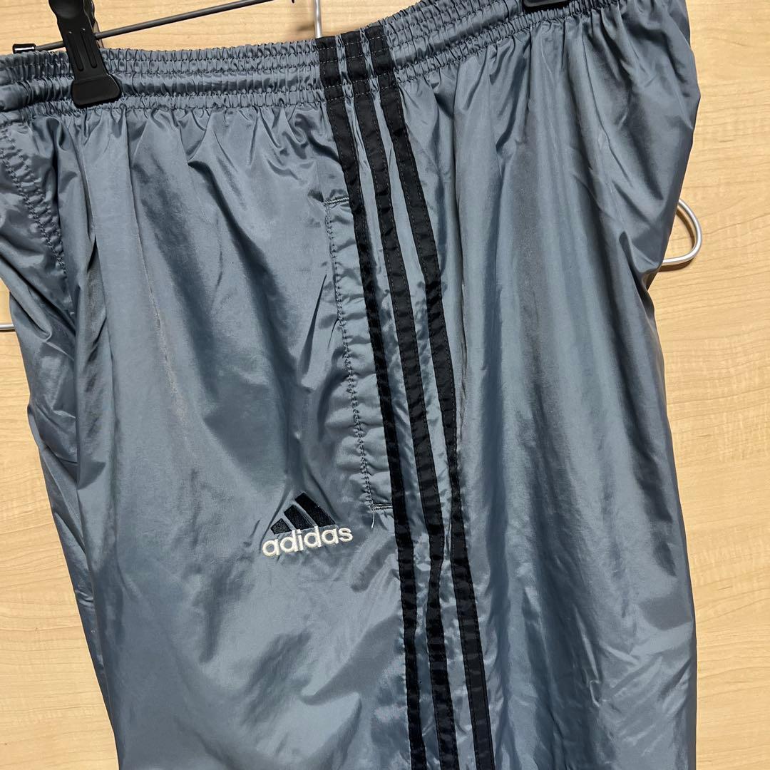90s oldadidas 万国国旗タグ　ナイロンパンツ　グレー　US規格