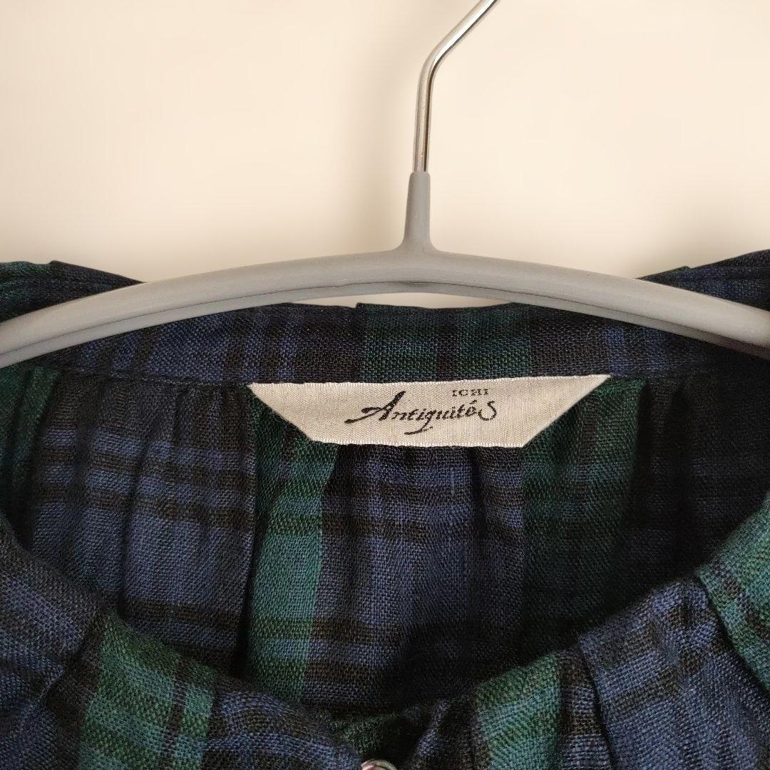 美品 ichi Antiquités リネンタータンフリルシャツ イチ