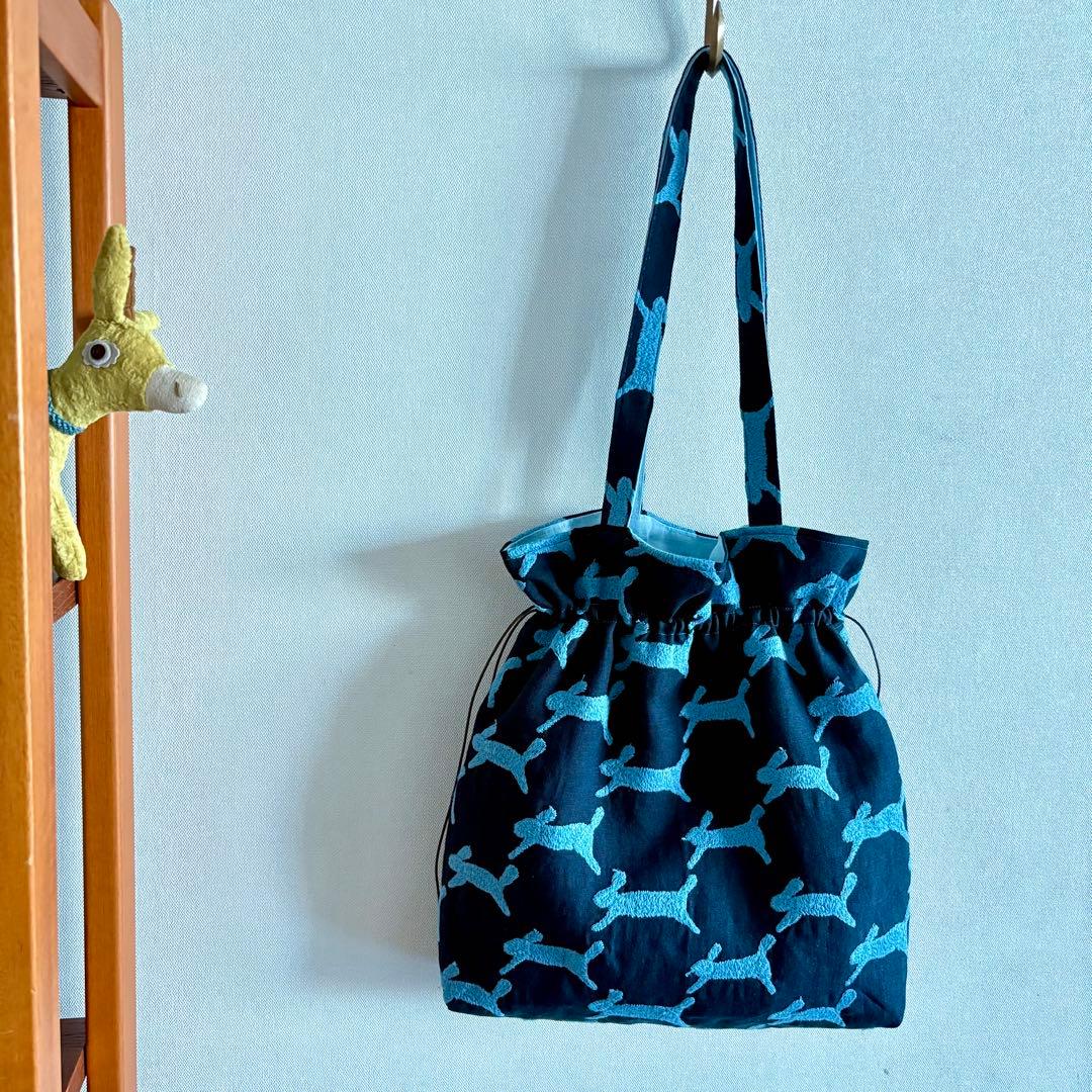 ミナペルホネン生地使用 ✳︎ run run run 巾着バッグ