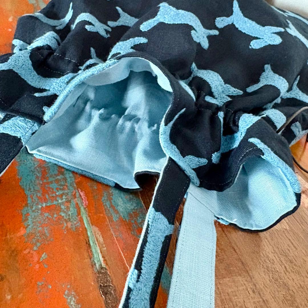 ミナペルホネン生地使用 ✳︎ run run run 巾着バッグ