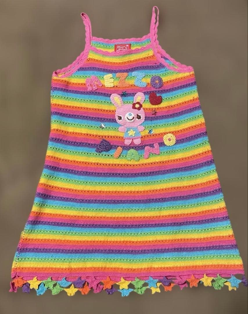 希少　メゾピアノ　ニット　キャミワンピース　L キッズ　ブランド　棉100美品