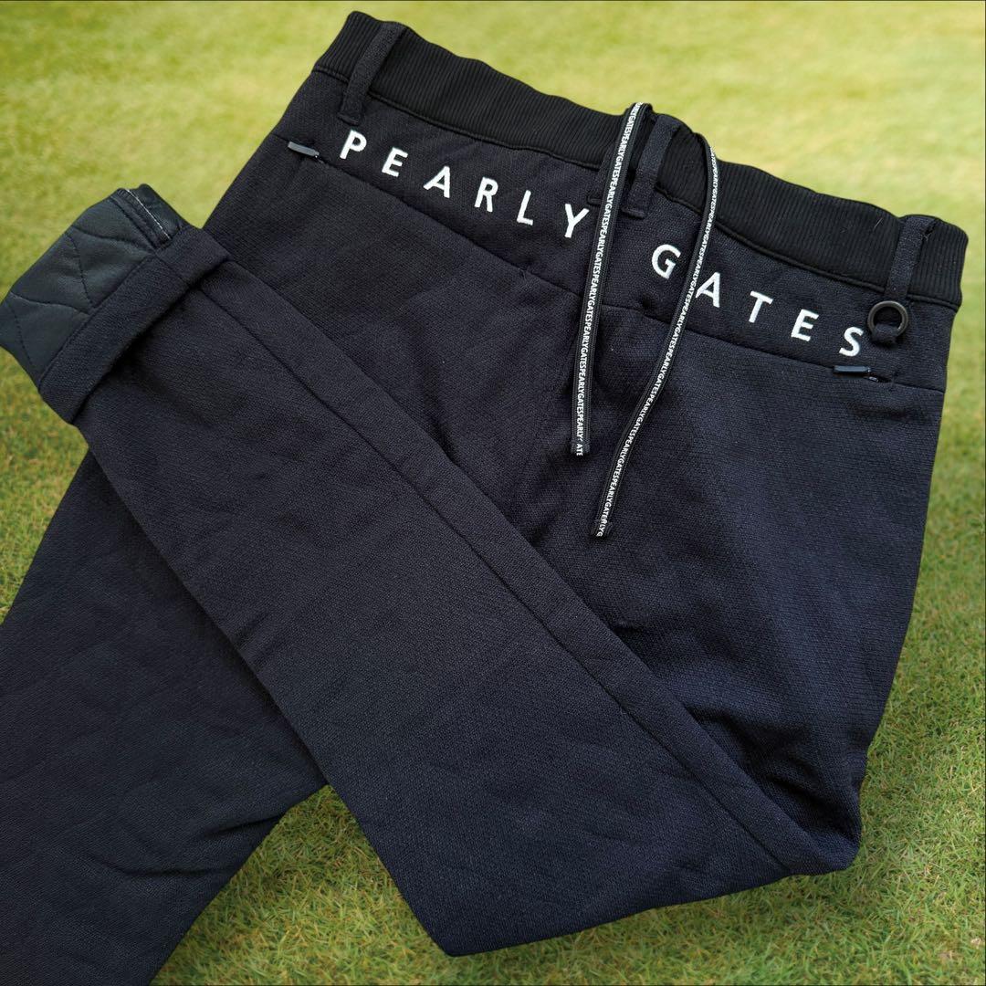 防寒　蓄熱　裏地付き　パーリーゲイツ　キルティング　パンツ　紺　M〜L相当　4