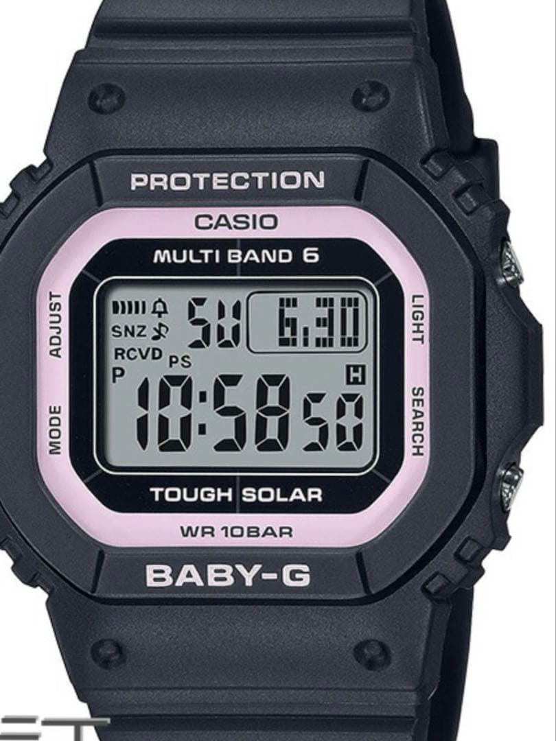 BABY-G ベビーG 電波ソーラー スクエア 黒 ピンク カシオ 腕時計