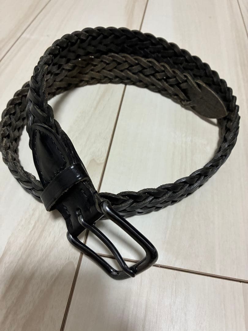Whitehouse Cox 編み込みレザーベルト 30/75