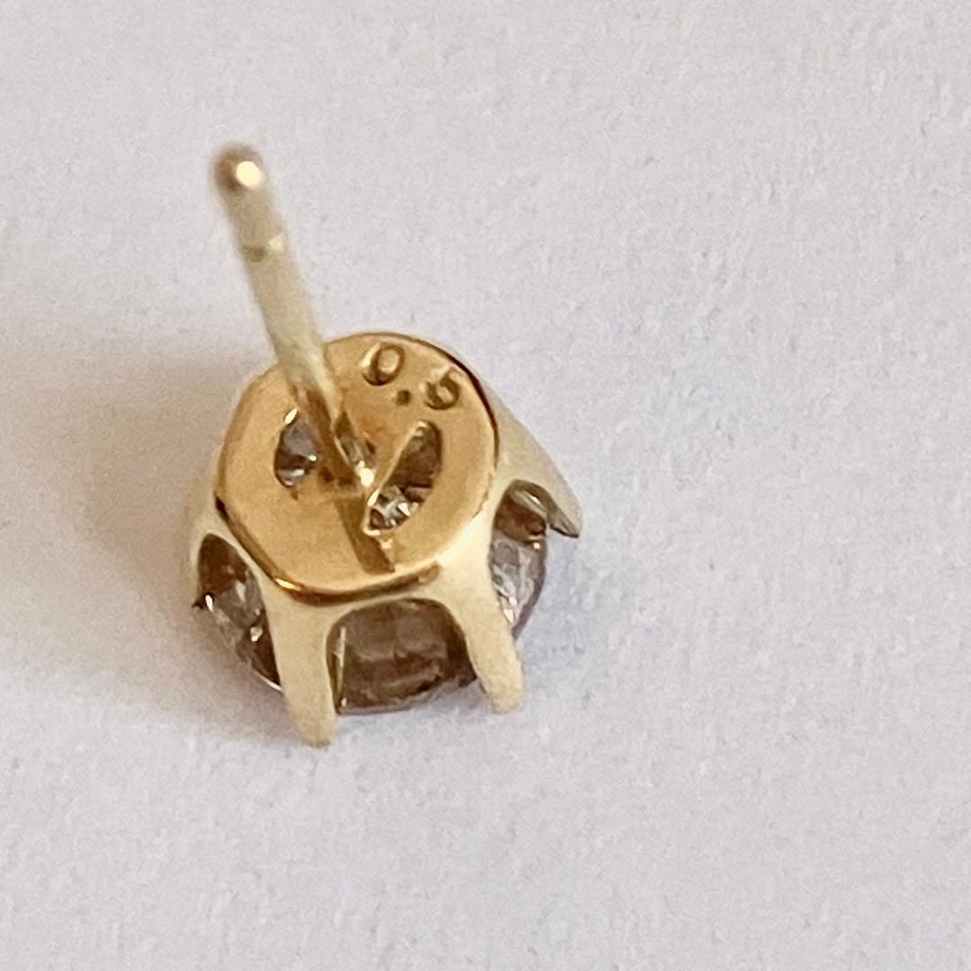 0.5ct ブラウンダイヤモンド ピアス K18 一粒ジュエリー 18金