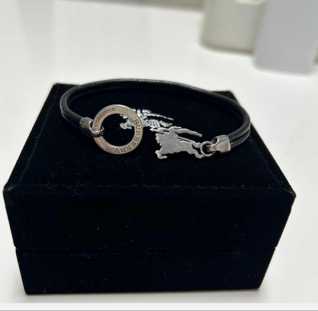 バーバリー ブラックレーベルバングル シルバー925 ブレスレットメンズ 純銀