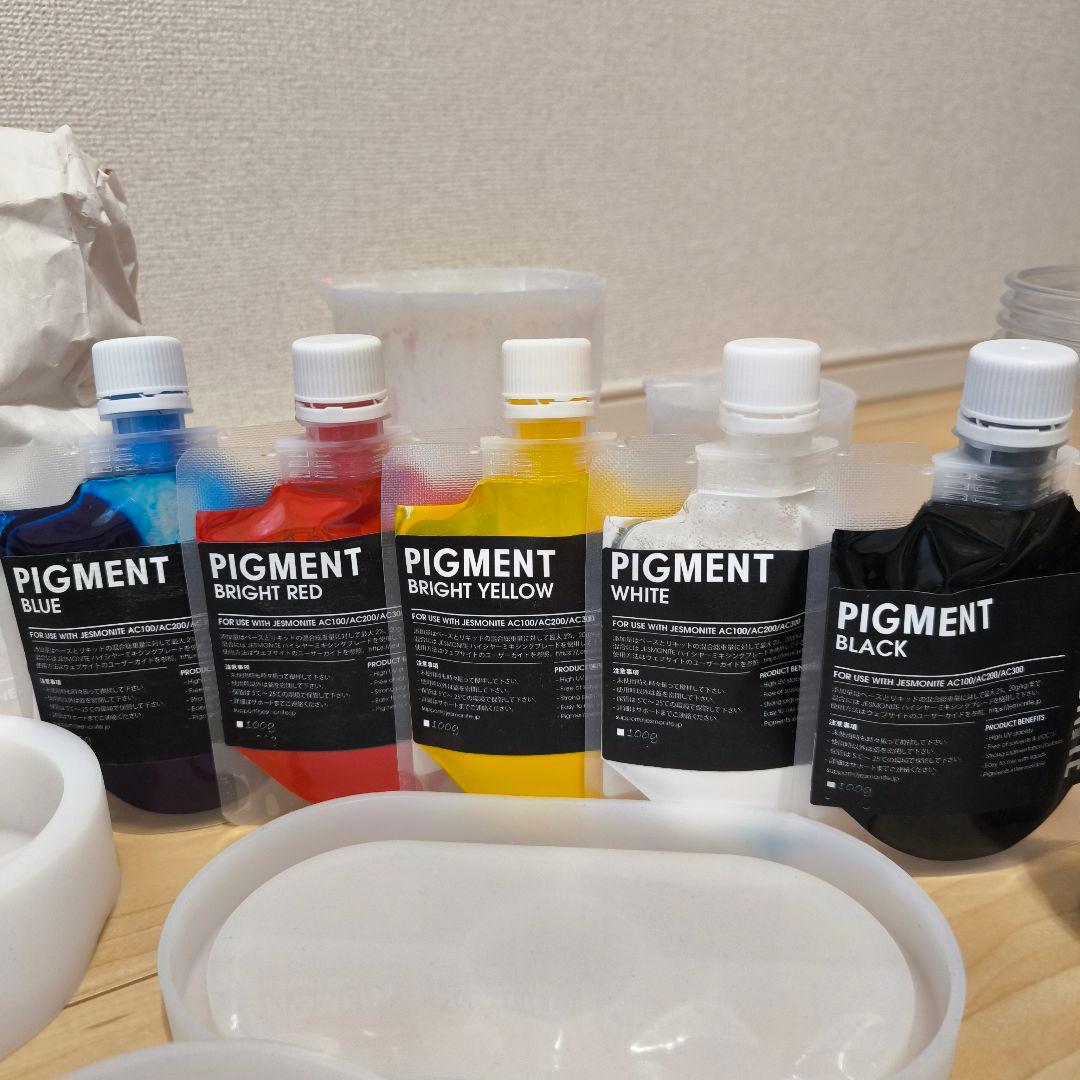 ジェスモナイト AC100 セット 顔料5色・モールド・金箔・道具一式