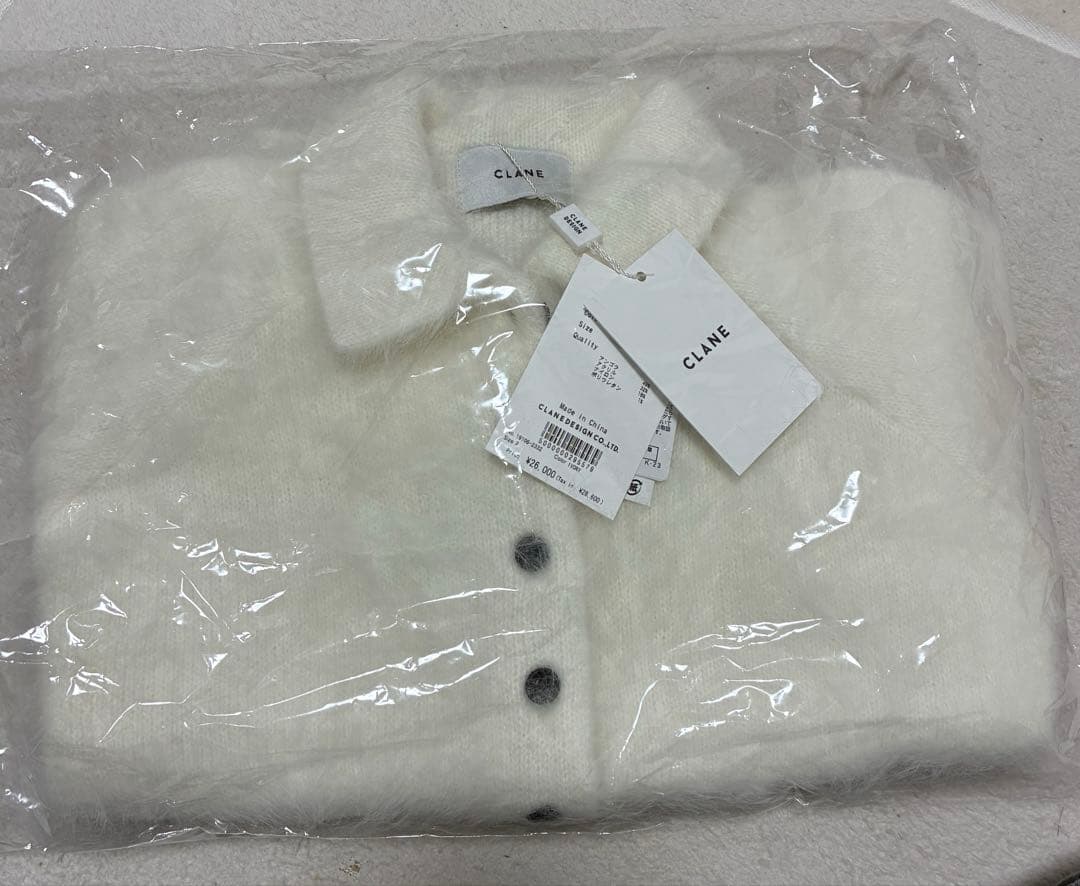 新品タグ付き　CLANE アンゴラ　ショートニットカーディガン