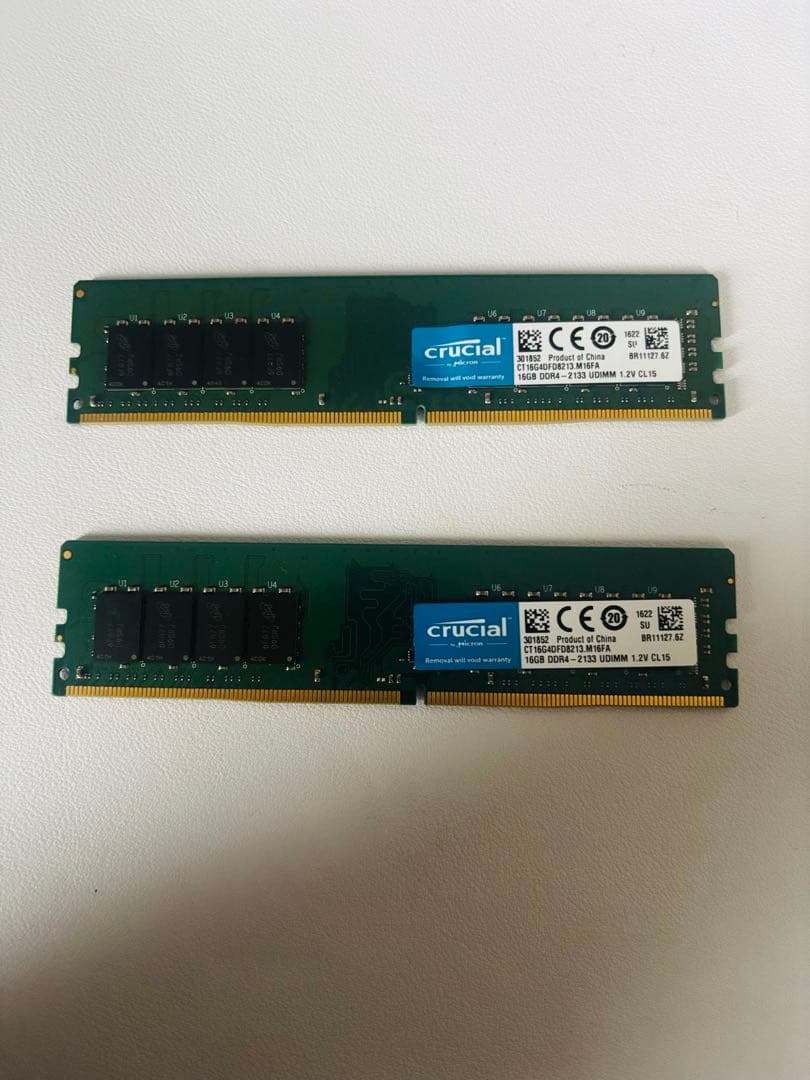 Crucial DDR4 16GB 2133MHz x2の合計32GB