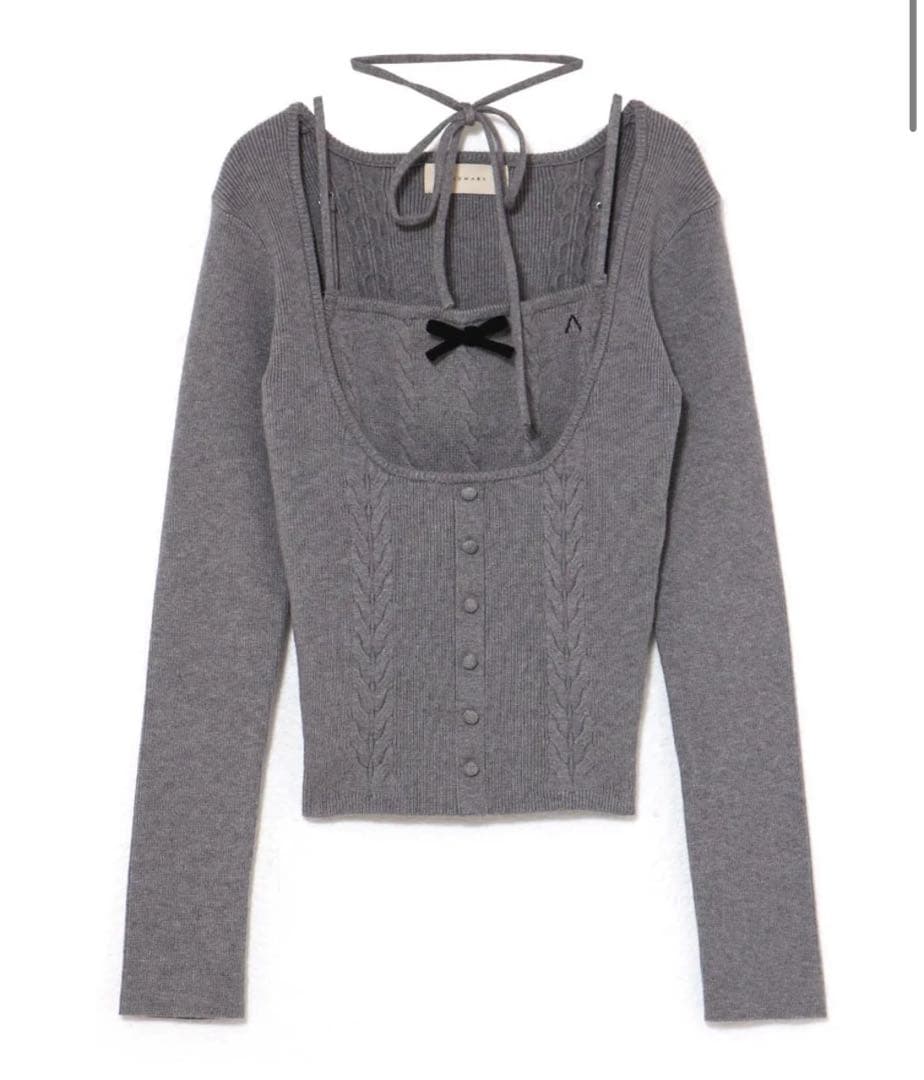 トップス Sharon ribbon tops gray andmary