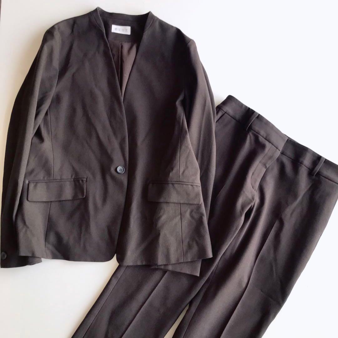 プラステ ブラッシュドバック カラーレス セットアップ ブラウン