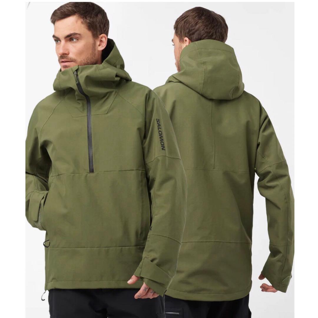 美品！ サロモン アノラックパーカー ハーフジップ スキー XL カーキ