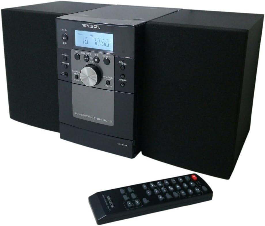未使用■WINTECH■ CDカセットミニコンポ AM・FM KMC-113