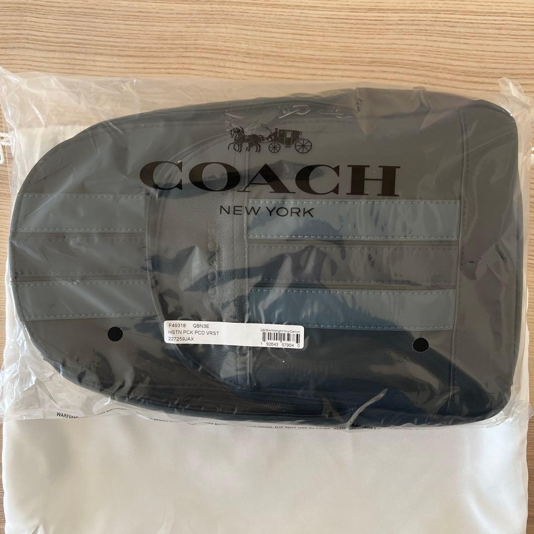 kuu様　coach バッグF49318 ブラック×デニムミッドナイトネイビー