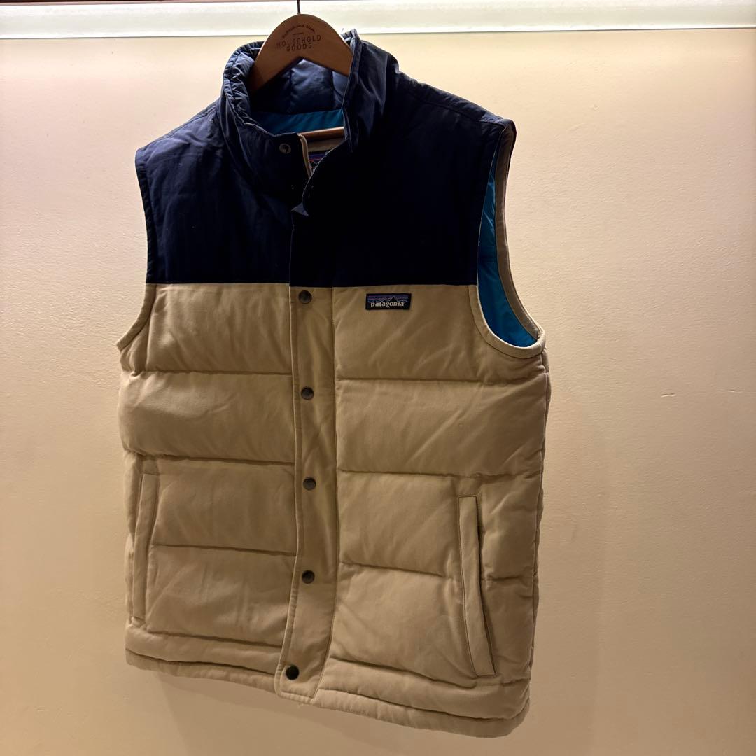 patagonia ダウンベスト Sサイズ ネイビー/ベージュ