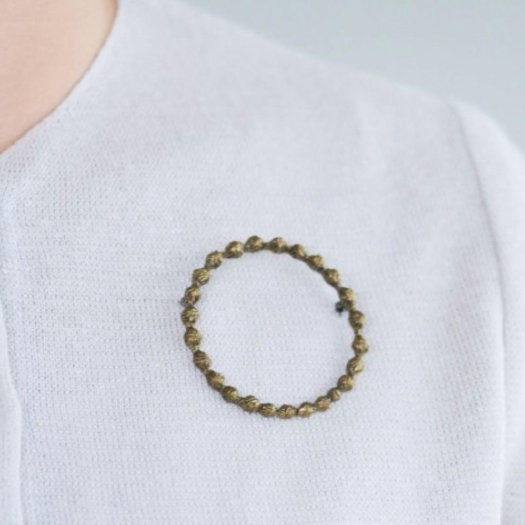 minaperhonen/ミナペルホネン タンバリン ブローチ ゴールド