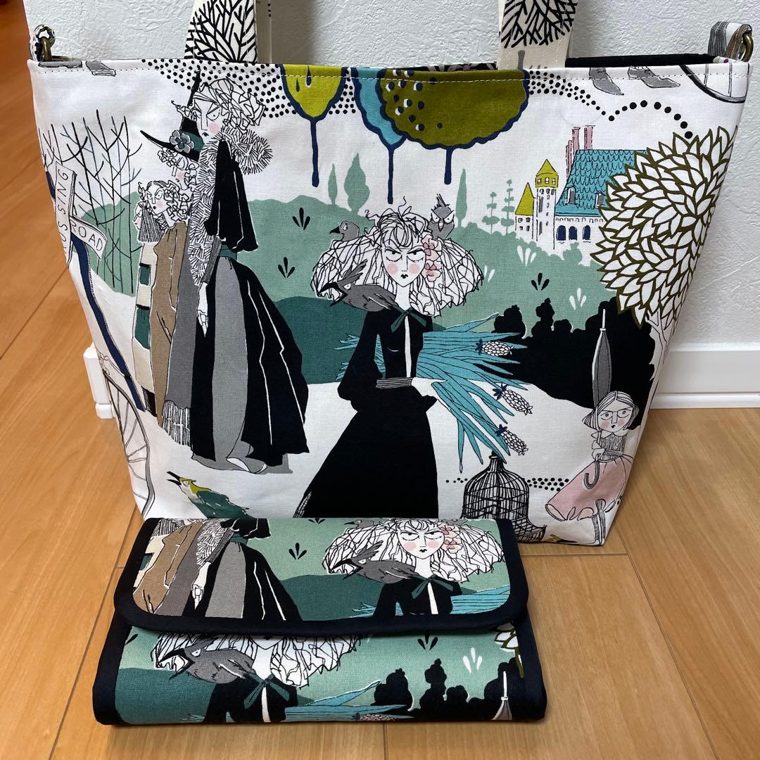 ぽんず☆　長財布　やりくり財布　ハンドメイド　トートバッグ　レア廃盤生地