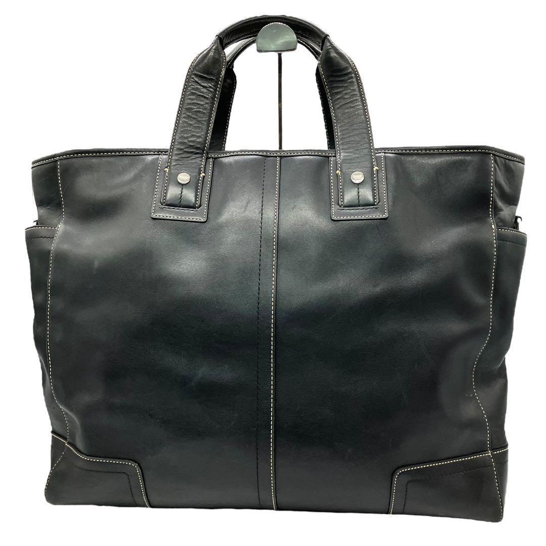良品 1804 COACH ブリーフケース レザー ブラック A4