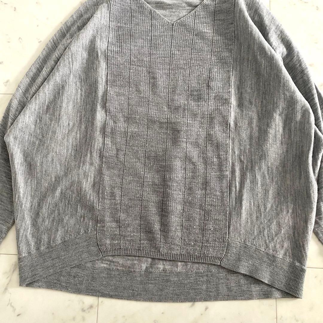 美品 モラビト MORABITO モニーレデザイン Vネックウールニット 40