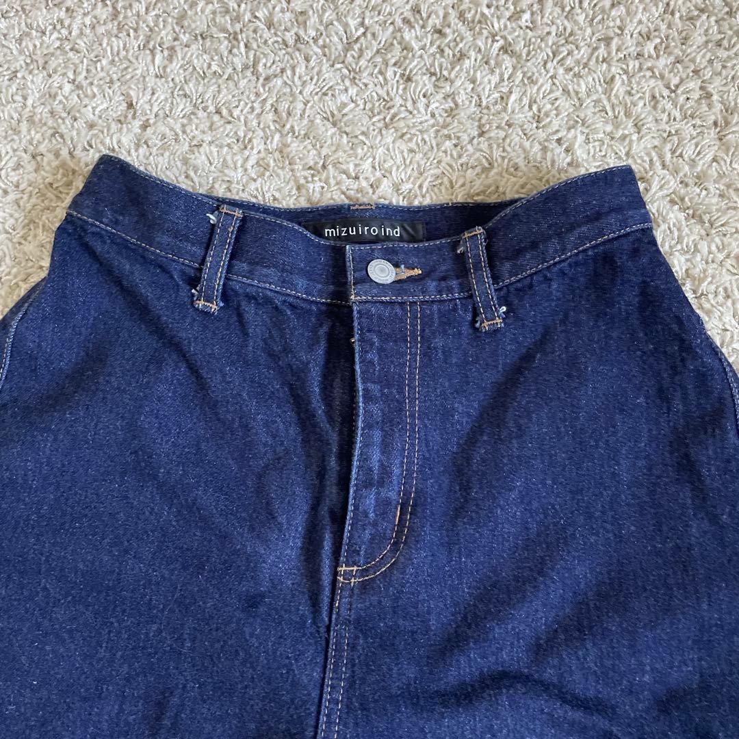 mizuiro ind ミズイロインド　ハイウェスト ワイドデニム　サイズ1