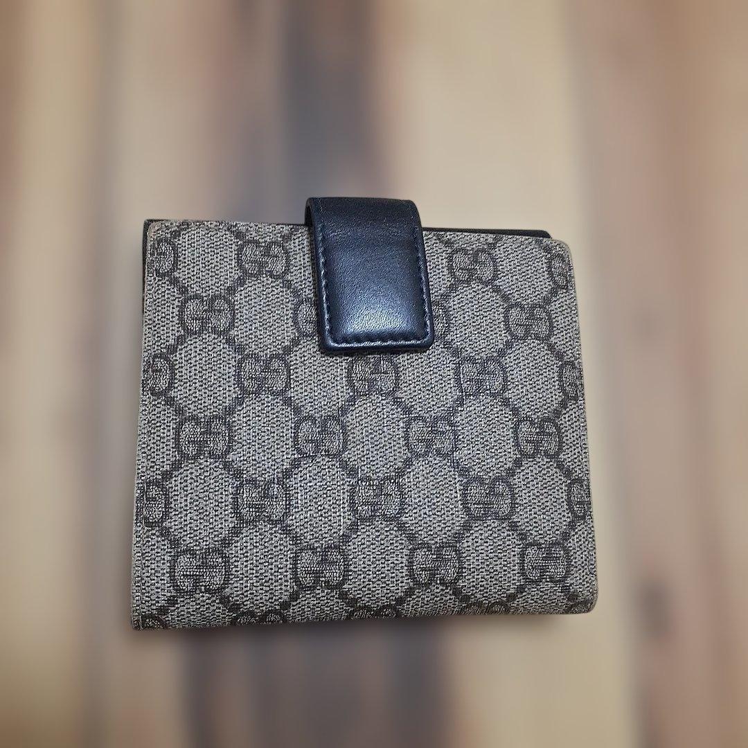 【本日限定値下】GUCCI 二つ折り財布 黒/ベージュ