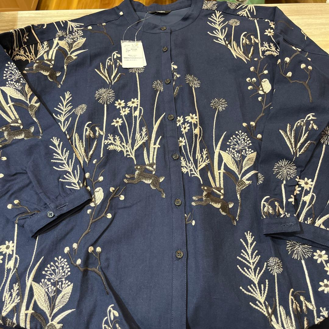 marble sud未使用タグ付長袖刺繍ブラウスEMB higotai