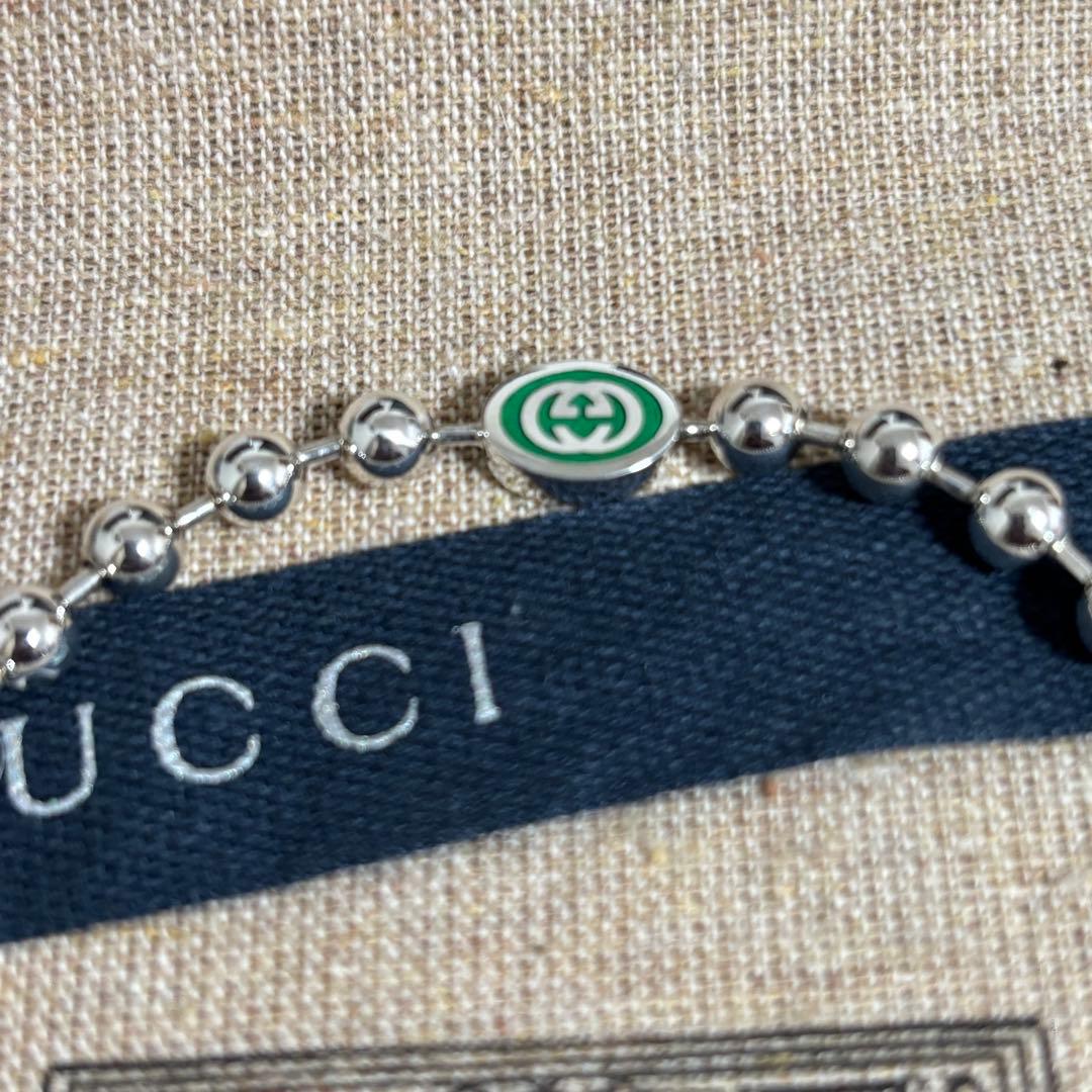 GUCCI 新品同様品　刻印19 インターロッキングGボールチェーンブレスレット