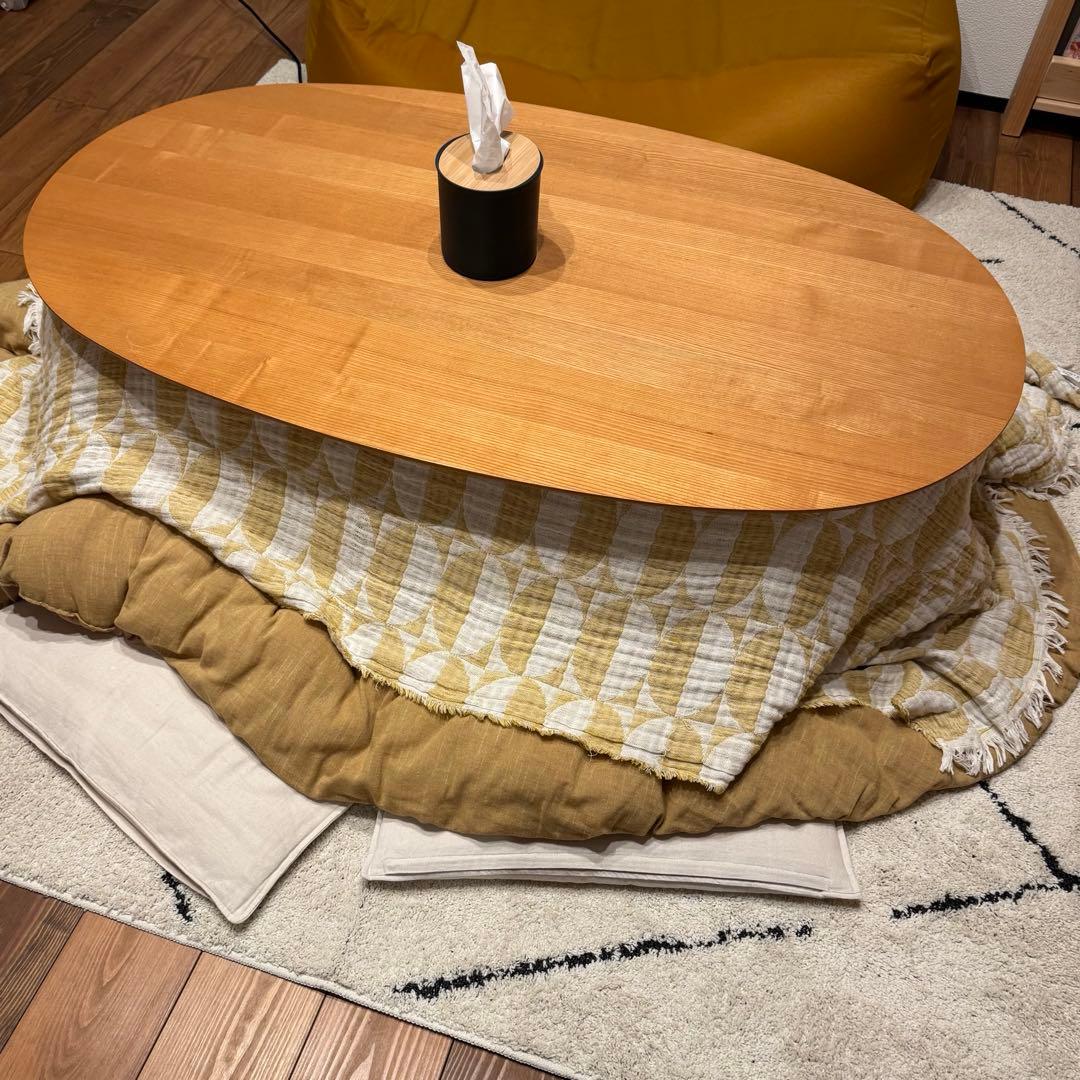 無印良品　楕円こたつテーブル　大　布団等セット