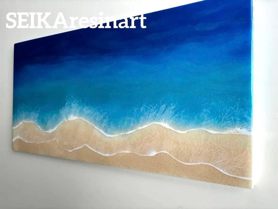 スポーツマン30×60海アート　オーシャンアート　レジンアート　アート　海