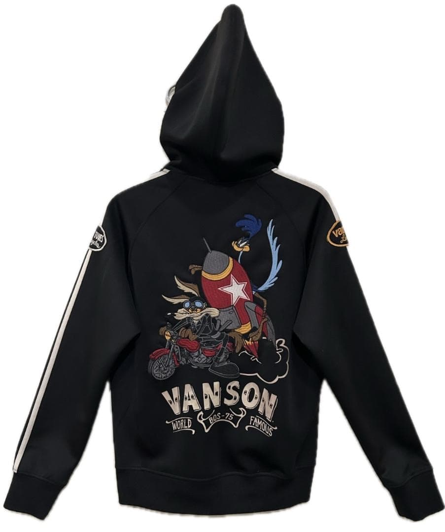 ＊vanson×ルーニー テューンズ 刺繍トラック フード ジャケット M