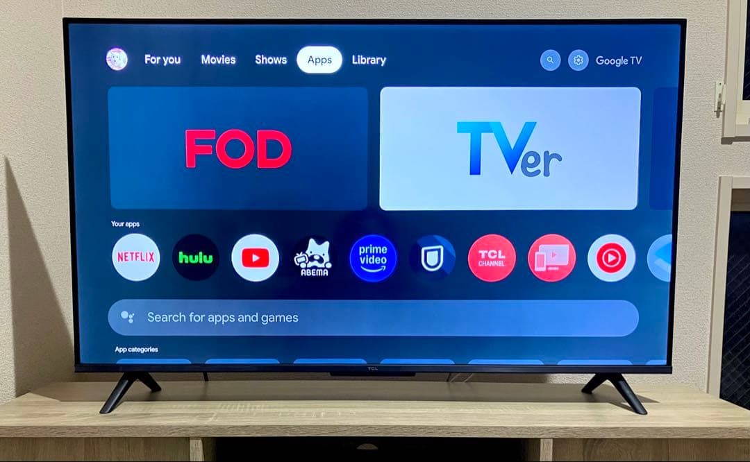 【美品】TCL 液晶テレビ 43V型 2023年製 GoogleスマートTV