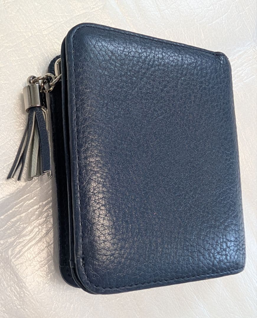 土屋鞄製作所 折り財布　本革　インクブルー