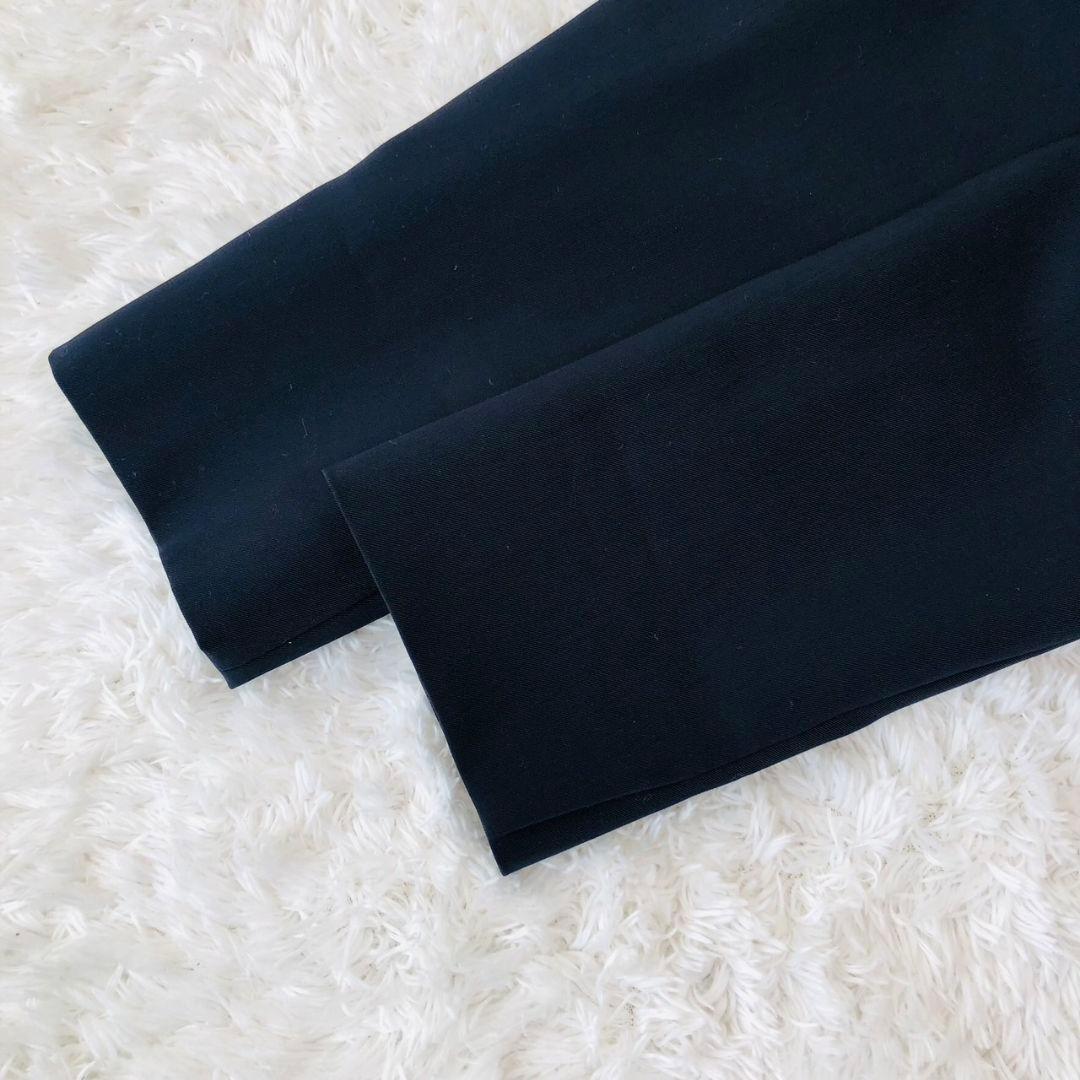 プラステ セットアップ ジャケット ノーカラー パンツ ベルト 紺 ゴム M L