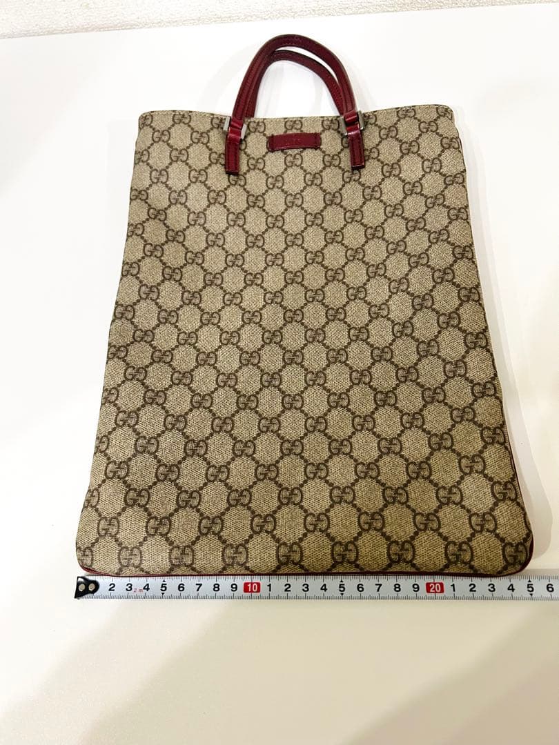 GUCCI グッチ　トートバッグGG柄PVC スプリーム縦長ハンドバッグ