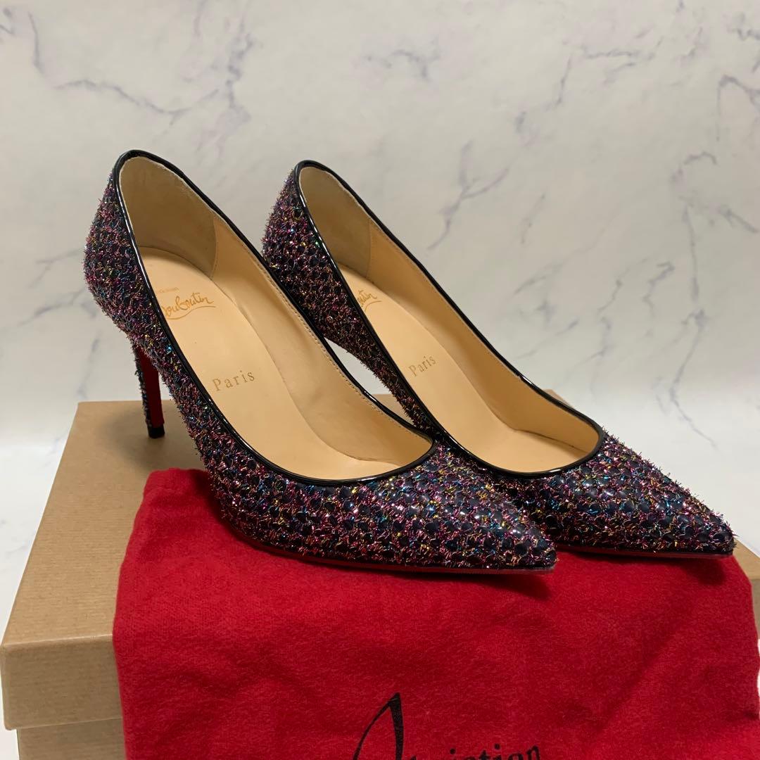 極美品　希少　クリスチャンルブタン　ラメ　レッドソール　23cm スパンコール